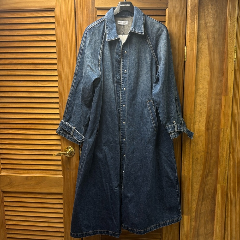 Zara Denim Trench Coat NWT